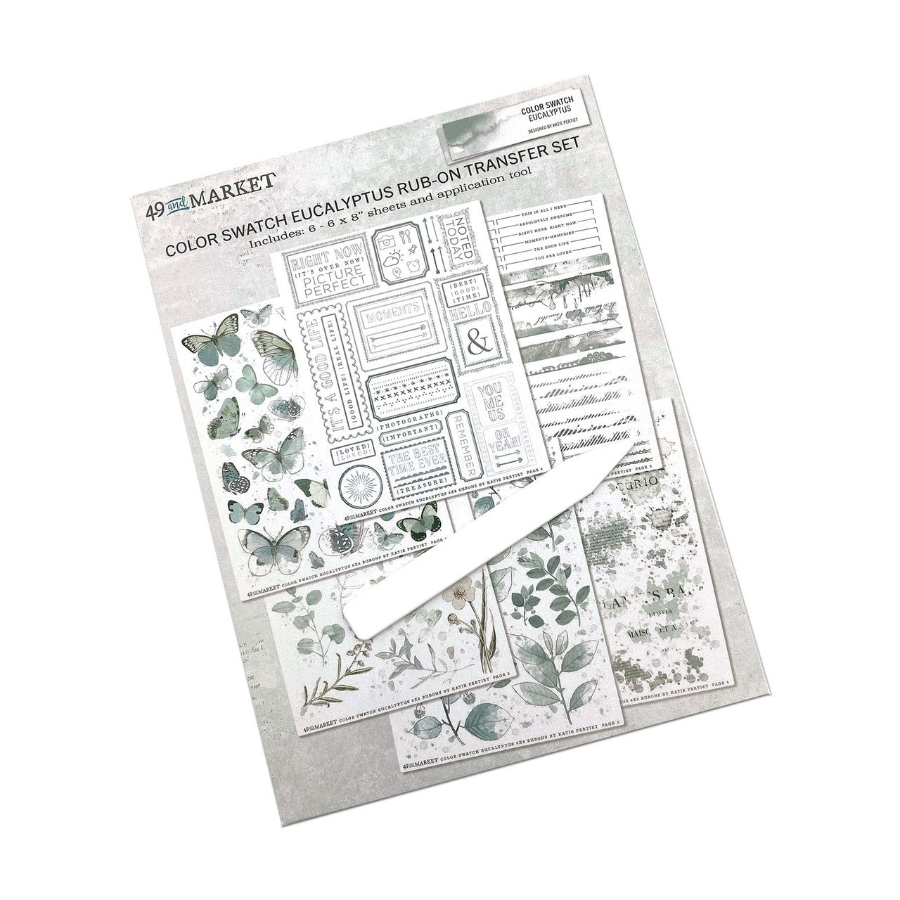 49 and Market Color Swatch Eucalyptus Rub-On Transfer Set